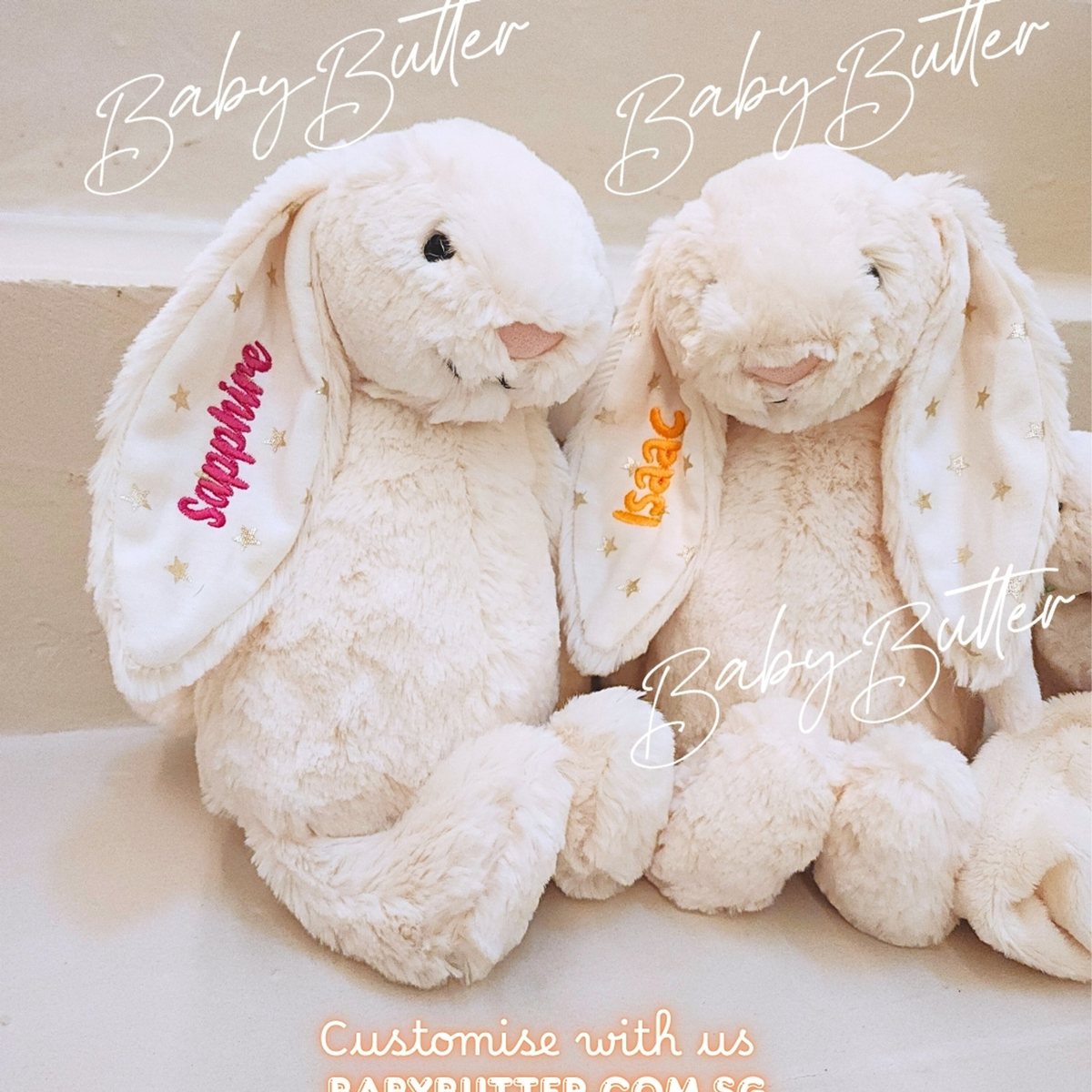 Bashful Twinkle Bunny (Medium, 31cm) - Personalised Jellycat Bunny Soft