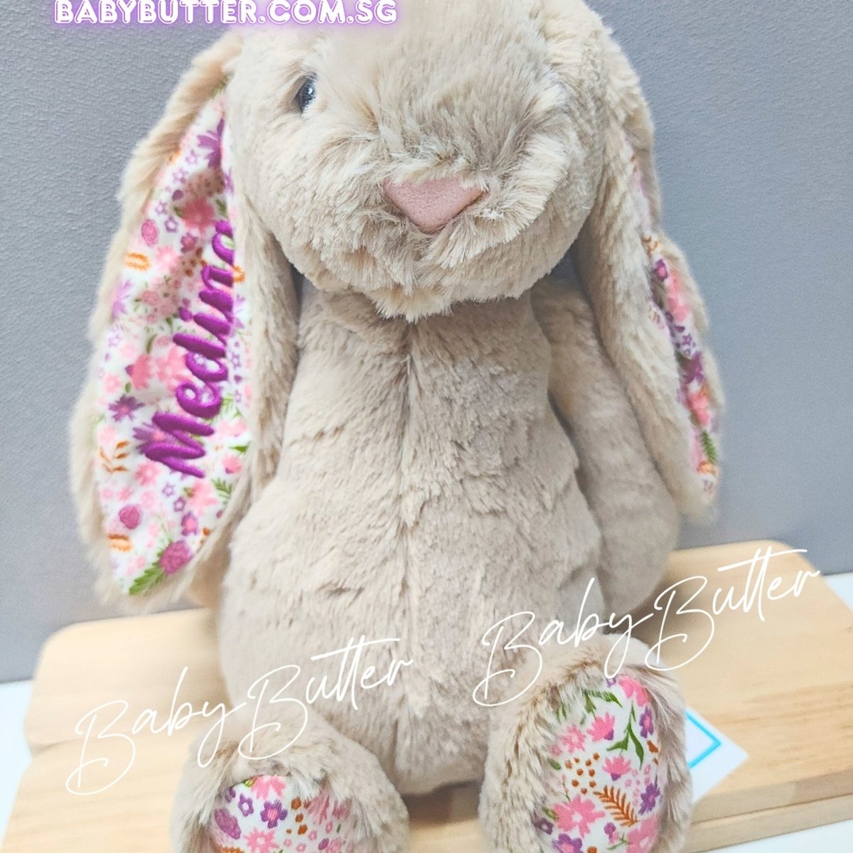 Blossom Beige Bunny 'Petal' (Medium, 31cm) - Personalised Jellycat Bunny