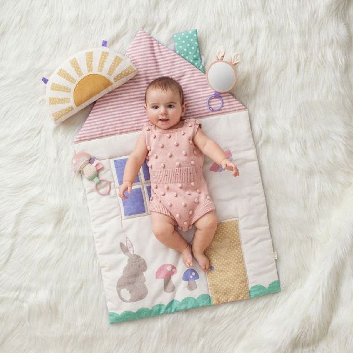 Pink Cottage - Bitzy Bespoke™ Ritzy Tummy Time Play Mat