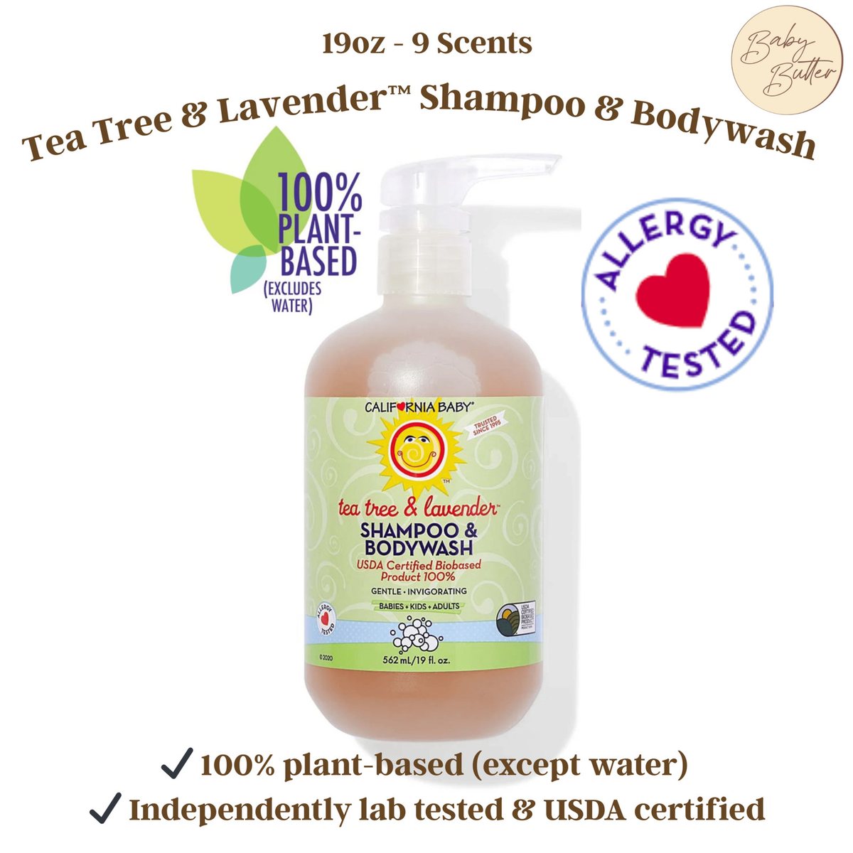 Tea Tree &amp; Lavender™ Shampoo &amp; Bodywash 19oz🧴🧼 - California Baby
